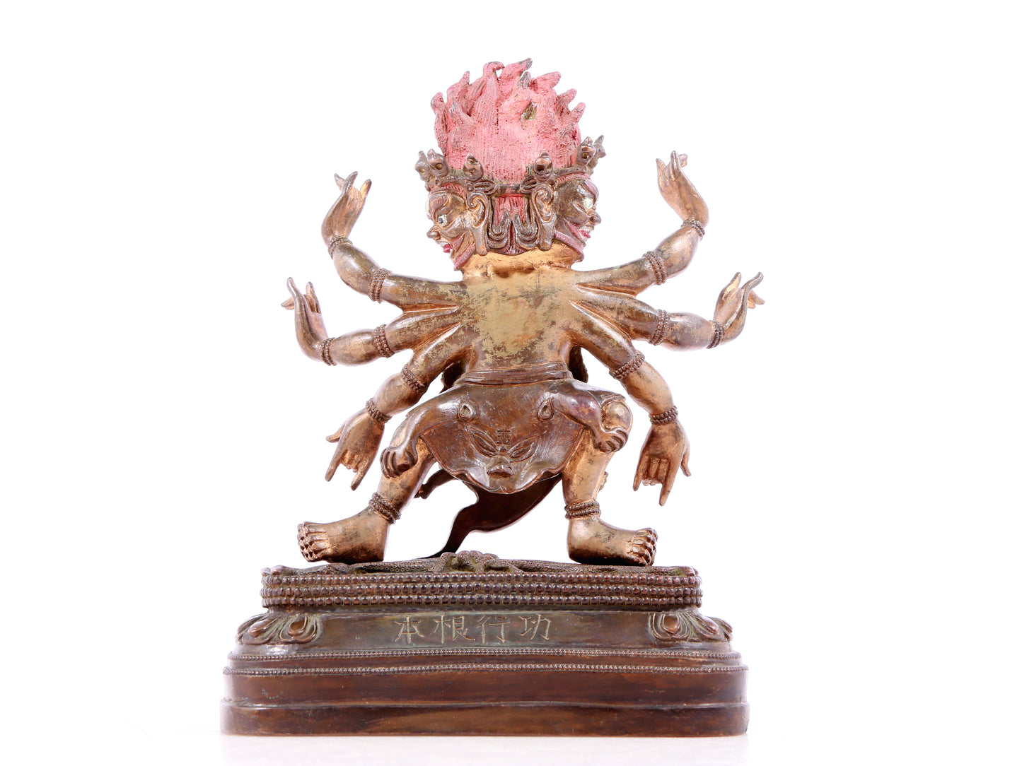 A solemn gilt bronze Vajra statue