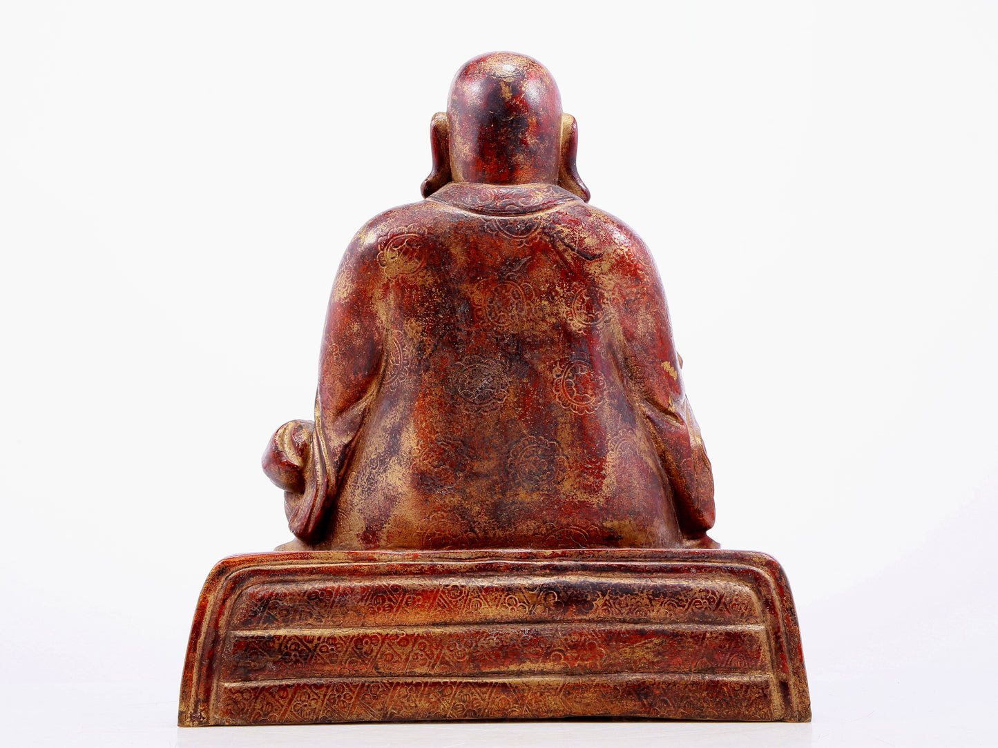 An Archaic Gold-Painted Bronze Figure Of Maitreya