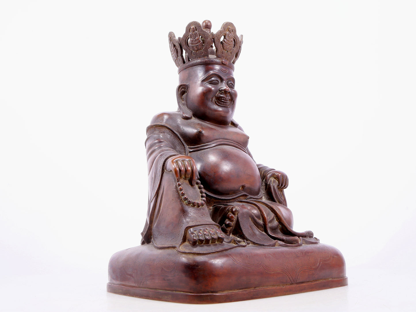 An Archaic Bronze Figure Of Maitreya