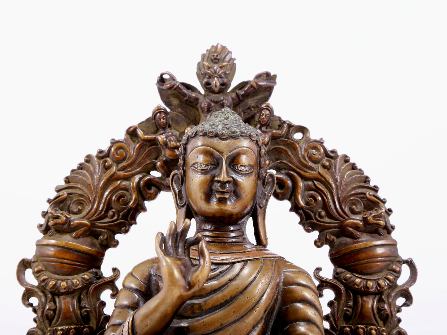 An Archaic Alloy-Copper Silver-Inlaid Figure Of Buddha Shakyamuni