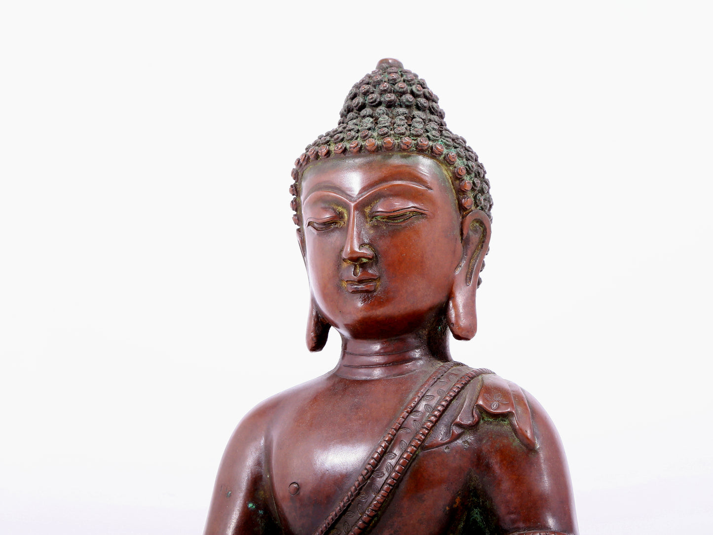 An Archaic Bronze Figure Of Buddha Shakyamuni