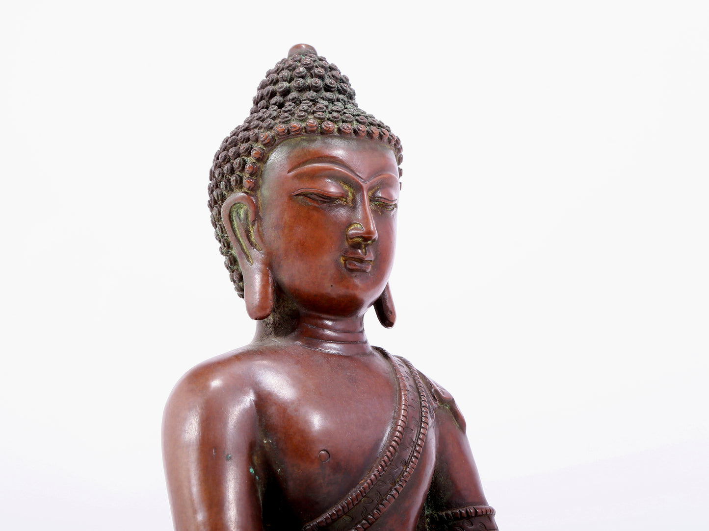 An Archaic Bronze Figure Of Buddha Shakyamuni
