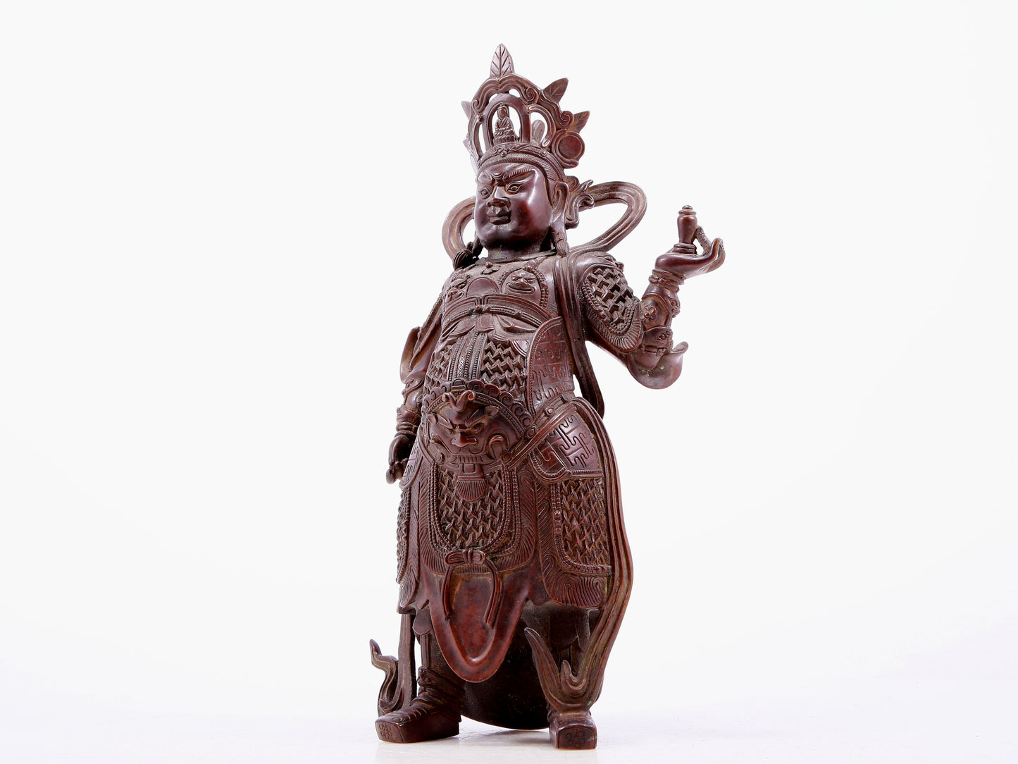 An Exquisite Bronze Figure Of Lokapala