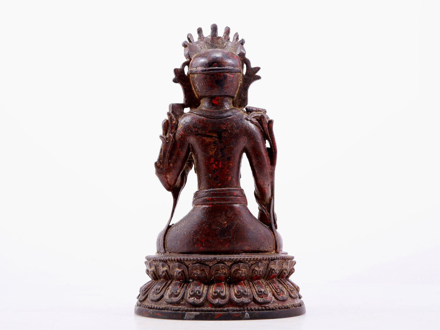 Brilliant Gold-Painted Bronze Figure Of Bodhisattva