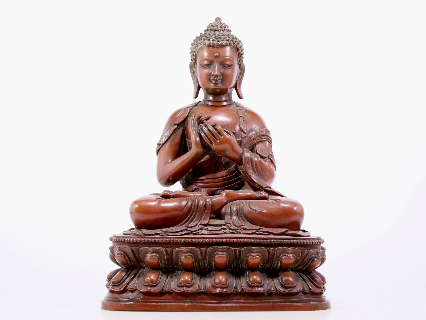 An Archaic Bronze Figure Of Buddha Shakyamuni