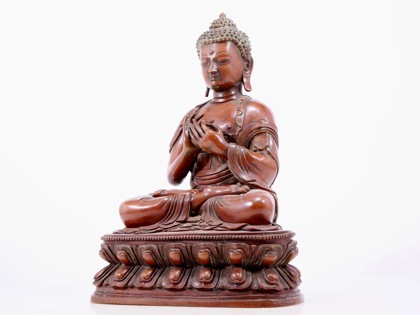 An Archaic Bronze Figure Of Buddha Shakyamuni