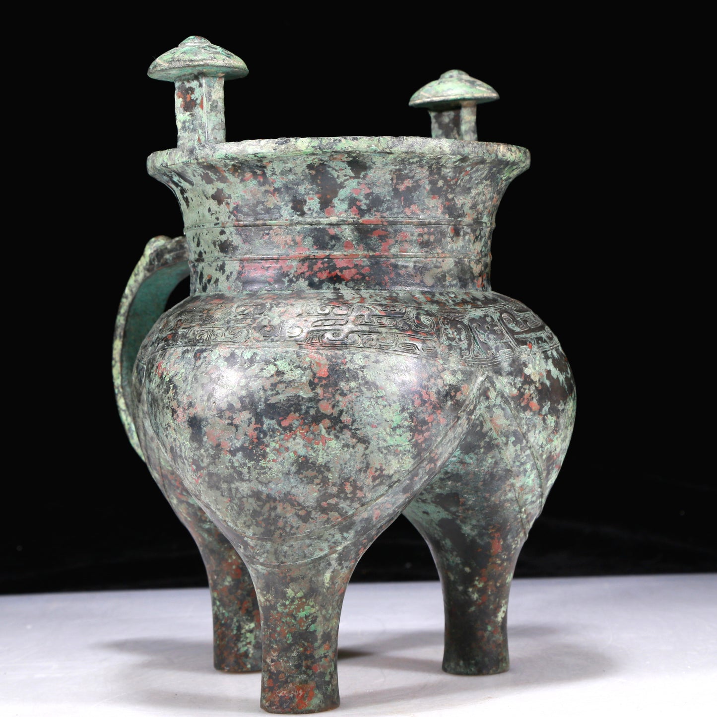 An Excellent Bronze 'Auspicious Beast' Tripod Cup With Inscriptions