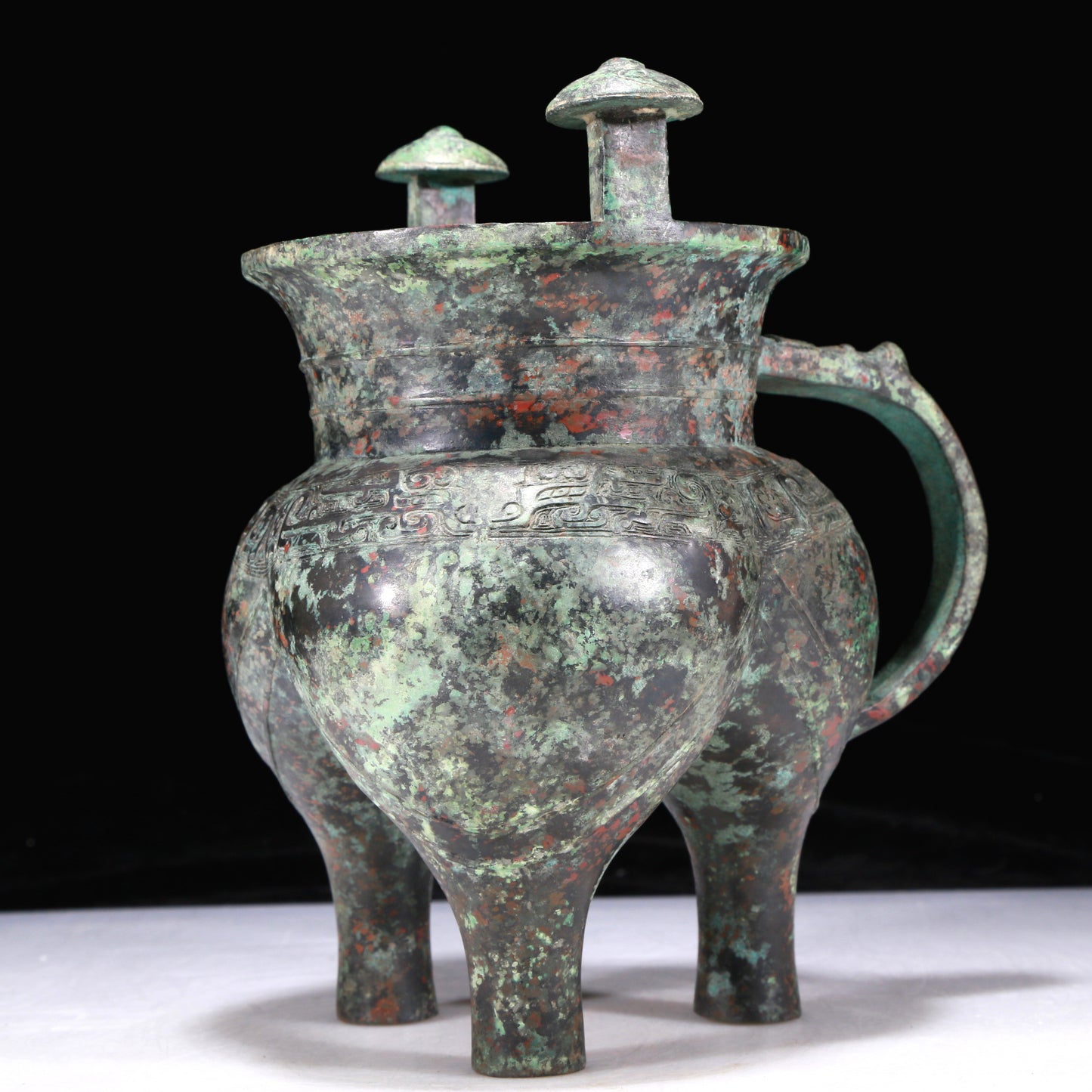 An Excellent Bronze 'Auspicious Beast' Tripod Cup With Inscriptions