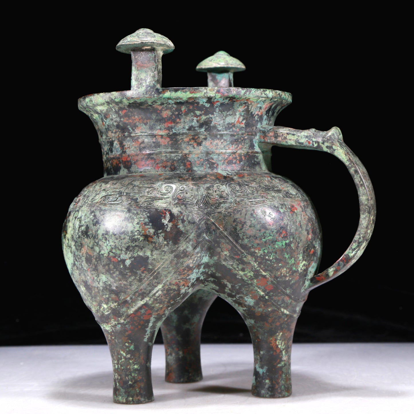 An Excellent Bronze 'Auspicious Beast' Tripod Cup With Inscriptions