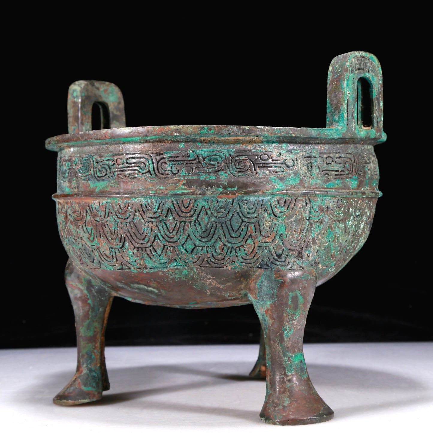 An Excellent Bronze 'Auspicious Beast' Tripod Censer With Inscriptions