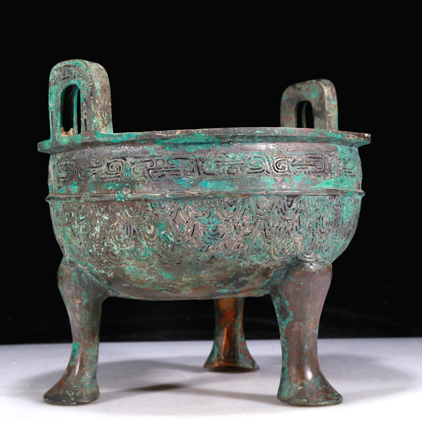 An Excellent Bronze 'Auspicious Beast' Tripod Censer With Inscriptions