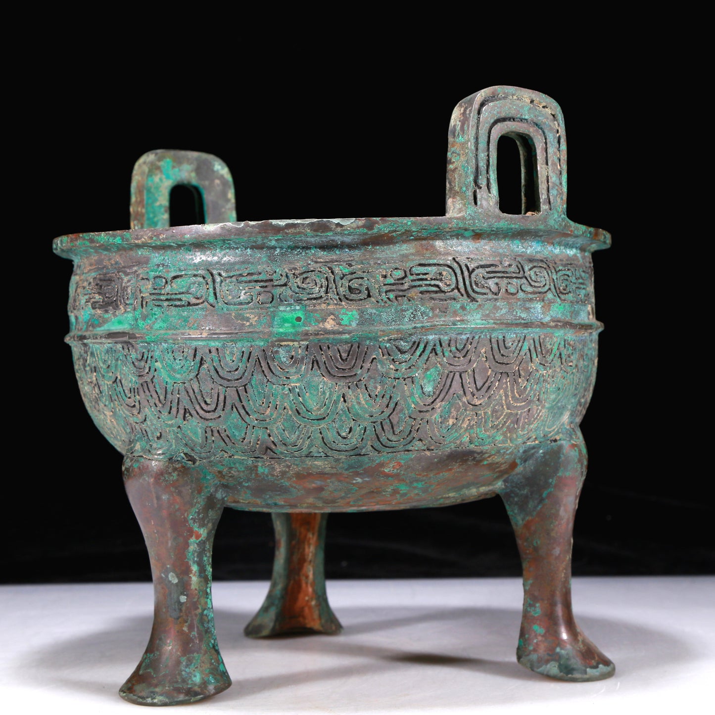 An Excellent Bronze 'Auspicious Beast' Tripod Censer With Inscriptions