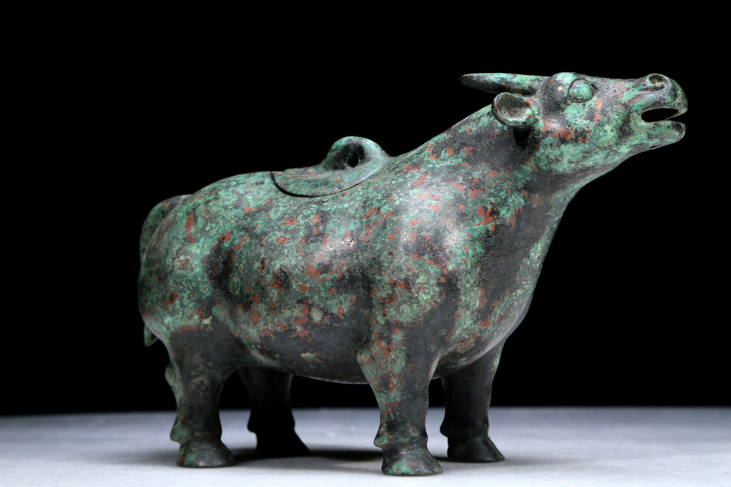 An Archaic Bronze Buffalo-Form Jar