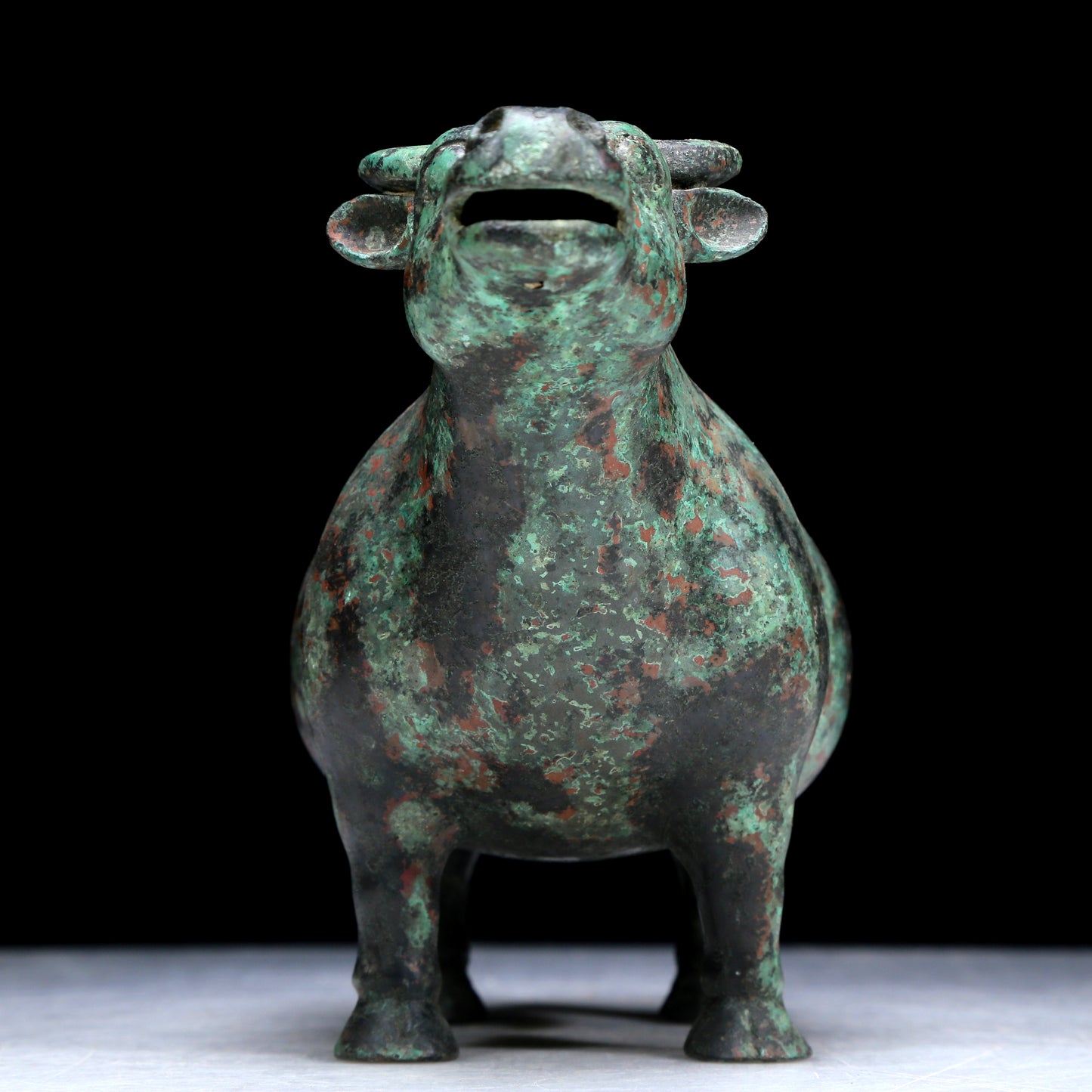 An Archaic Bronze Buffalo-Form Jar