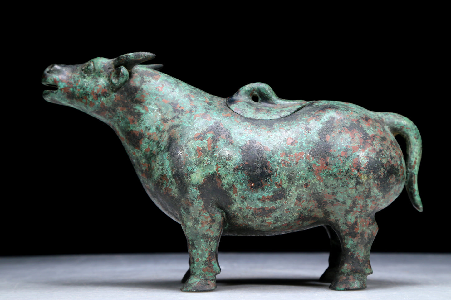 An Archaic Bronze Buffalo-Form Jar