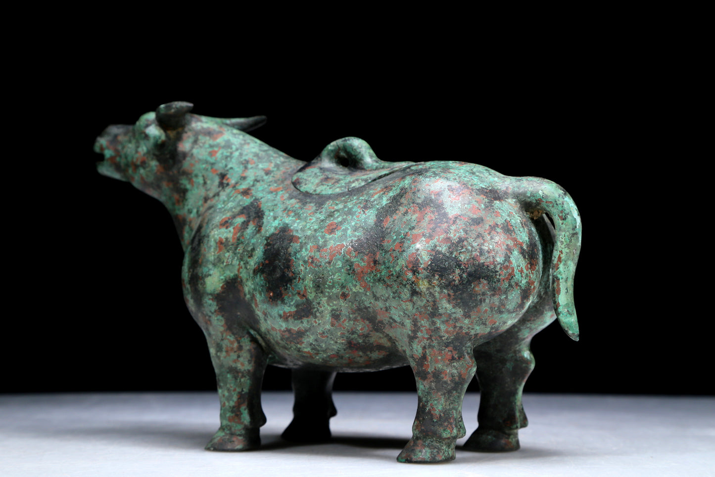 An Archaic Bronze Buffalo-Form Jar