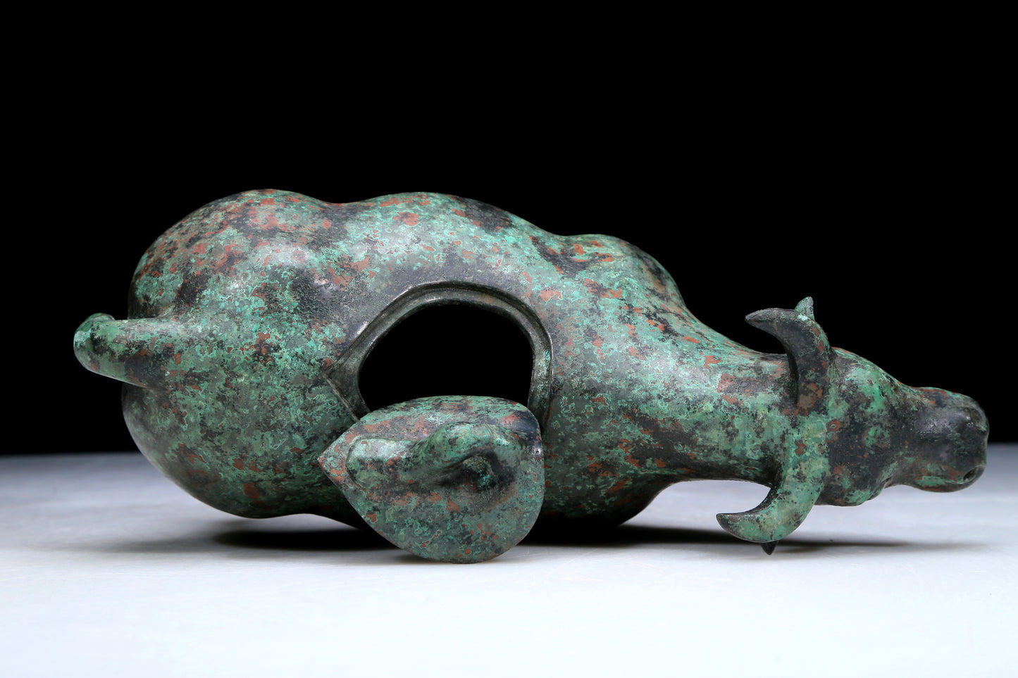 An Archaic Bronze Buffalo-Form Jar