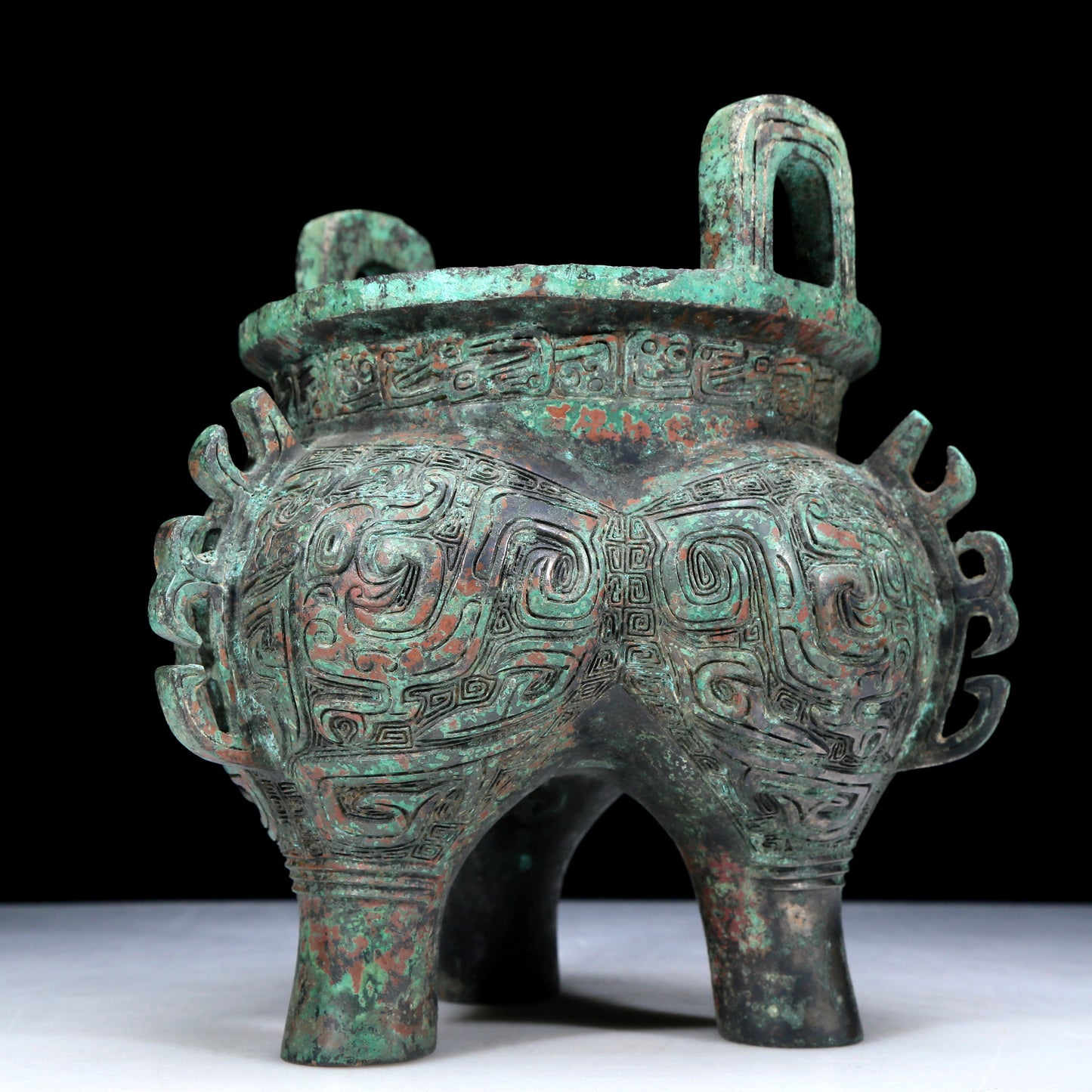 An Archaic Bronze 'Animal Mask' Tripod Censer With Inscriptions