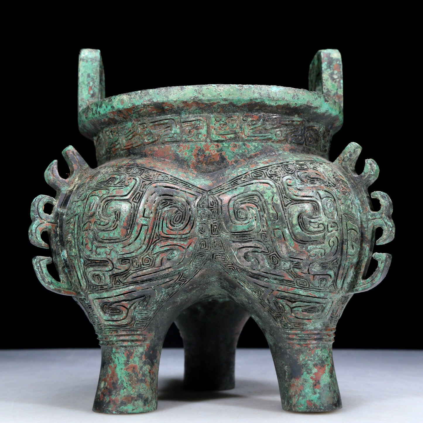 An Archaic Bronze 'Animal Mask' Tripod Censer With Inscriptions