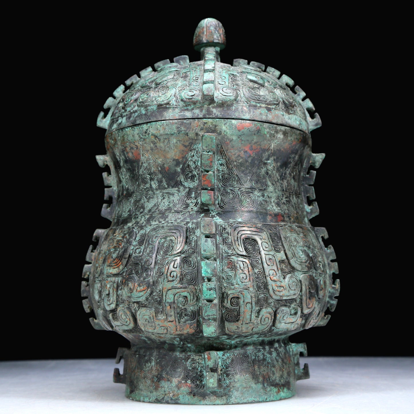 An Archaic Bronze 'Animal Mask' Jar With Inscriptions