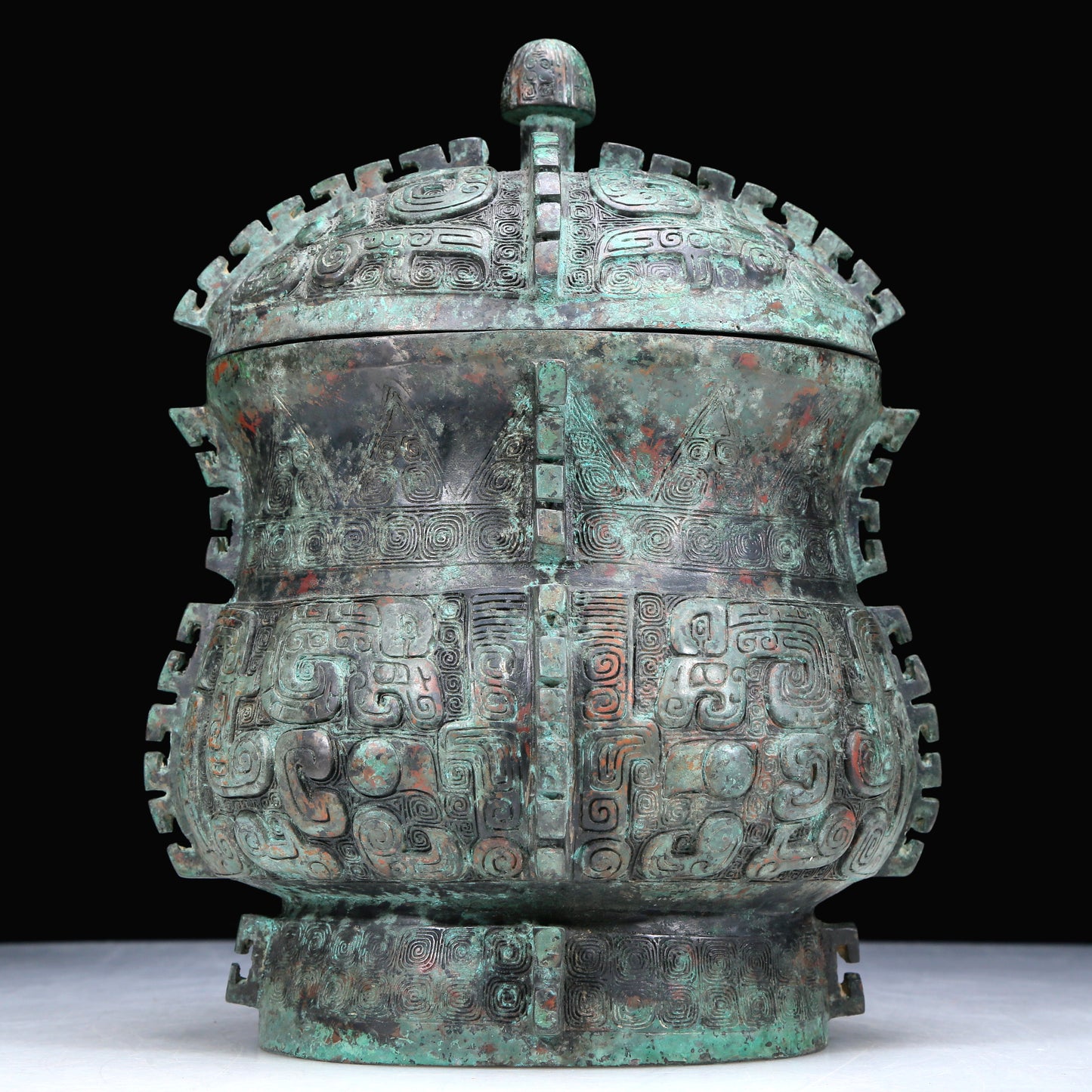 An Archaic Bronze 'Animal Mask' Jar With Inscriptions