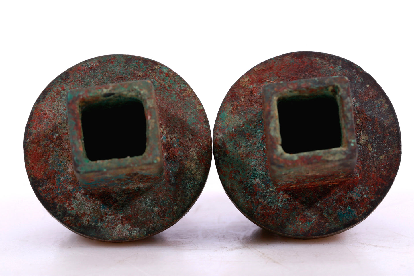 An Archaic Pair Of Bronze Gold& Turquoise-Inlaid 'Auspicious Beast' Belt-Hooks With Inscriptions