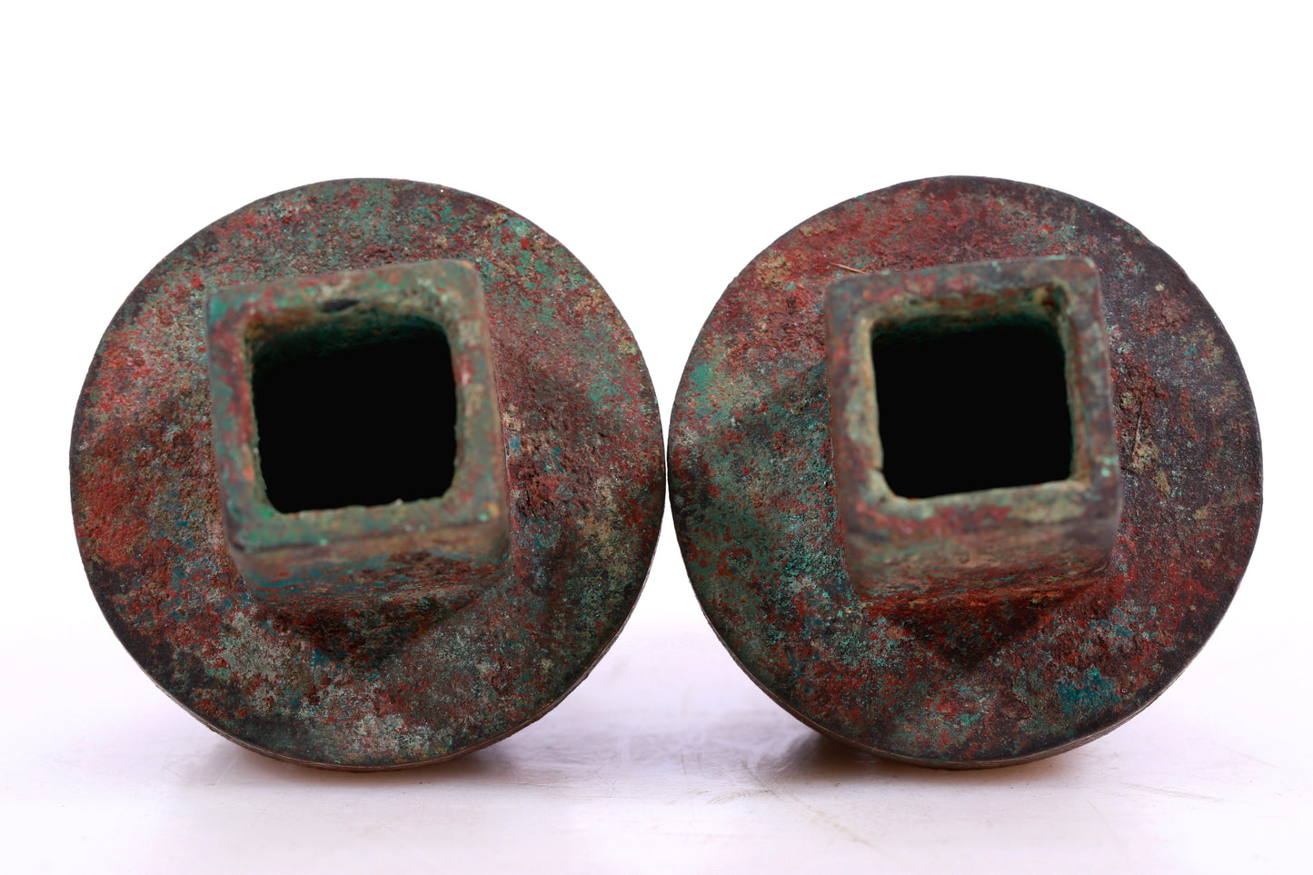 An Archaic Pair Of Bronze Gold& Turquoise-Inlaid 'Auspicious Beast' Belt-Hooks With Inscriptions