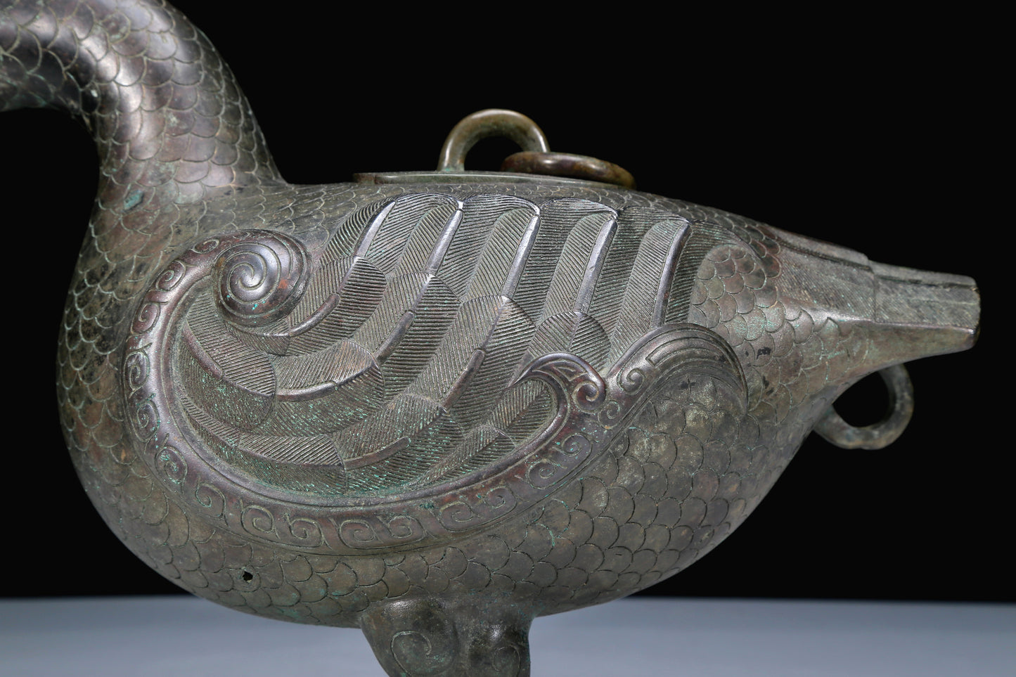 An Archaic Bronze Duck-Form Jar