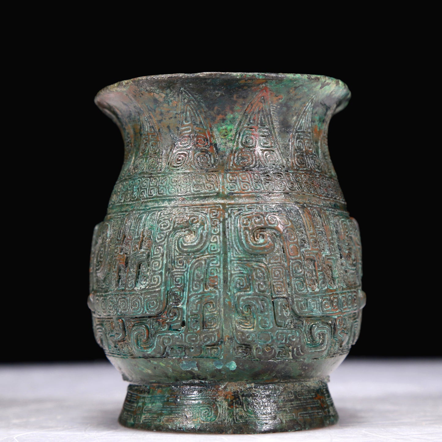 A Superb Bronze 'Animal Mask' Jar With Inscriptions