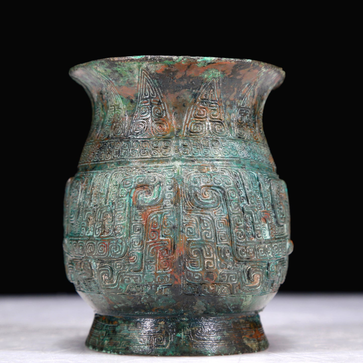 A Superb Bronze 'Animal Mask' Jar With Inscriptions
