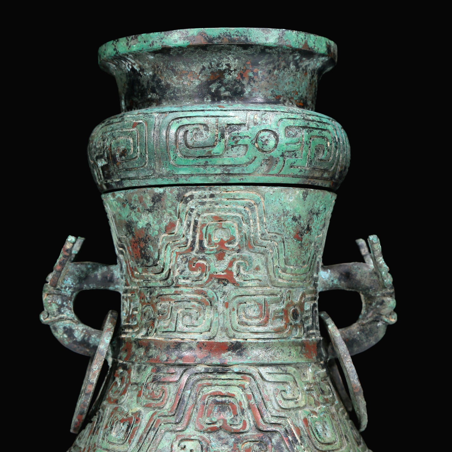 An Archaic Bronze 'Dragon' Vase And Cover With Inscriptions