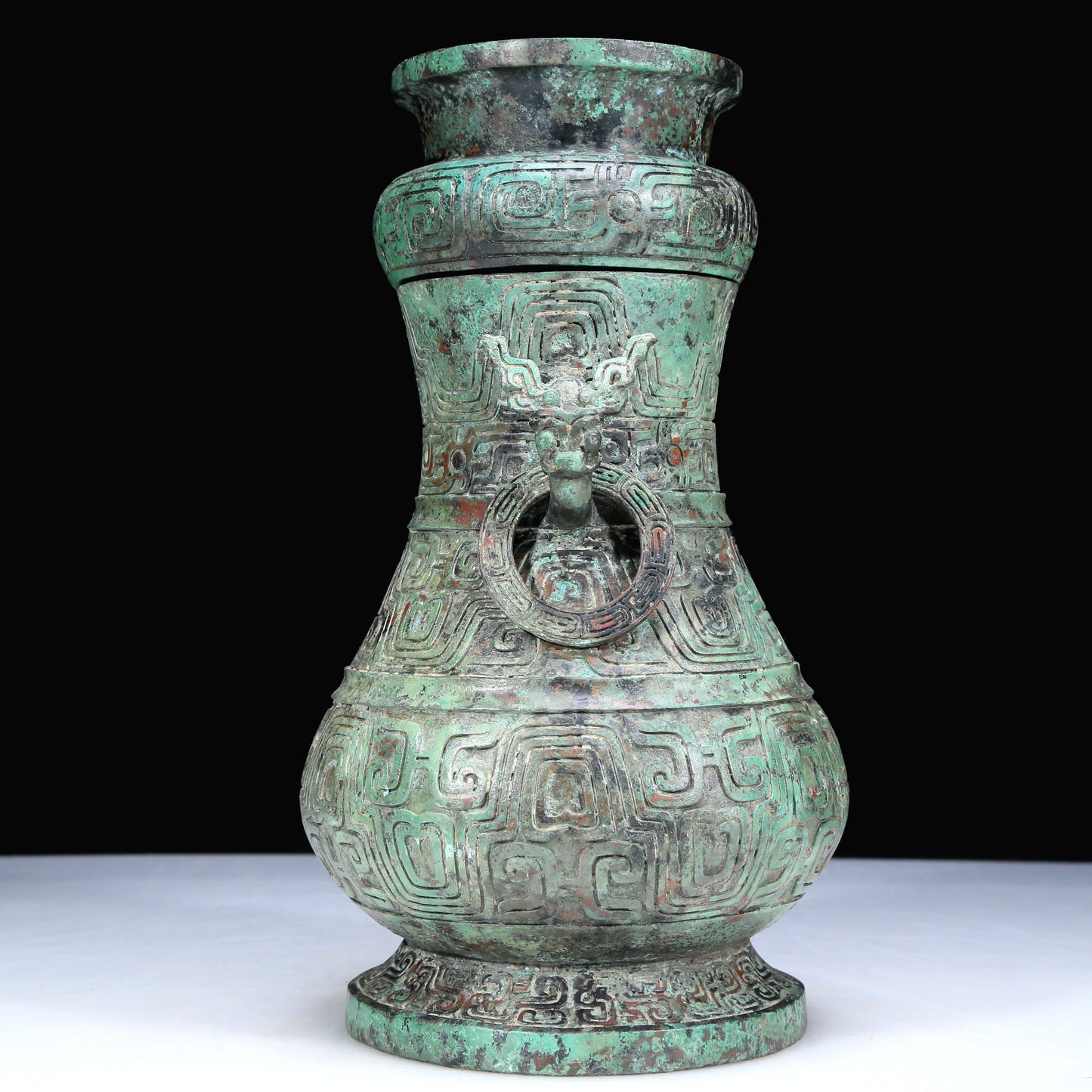 An Archaic Bronze 'Dragon' Vase And Cover With Inscriptions