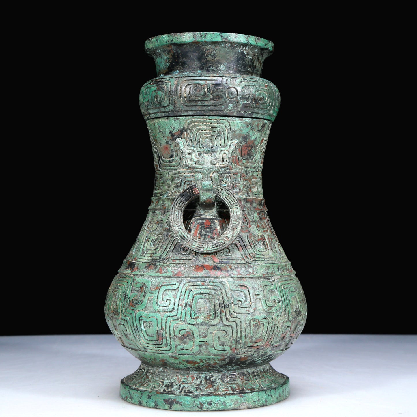 An Archaic Bronze 'Dragon' Vase And Cover With Inscriptions