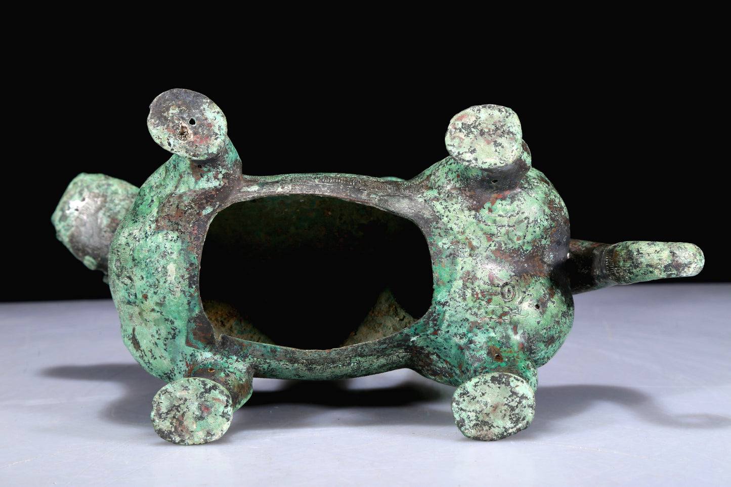 A Superb Bronze 'Auspicious Beast' Oil-Lamp