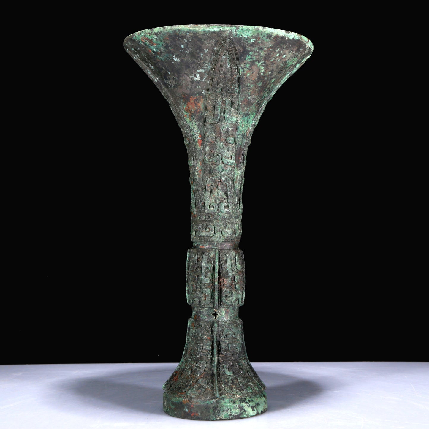 A Superb Bronze 'Animal Mask' Vase