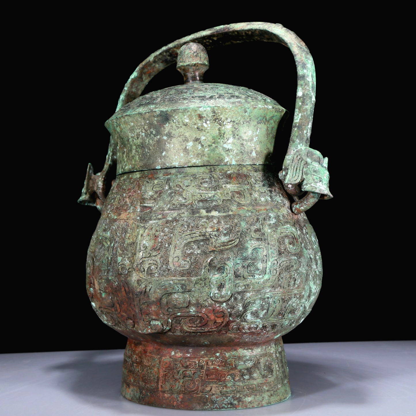 A Superb Bronze 'Animal Mask' Jar With Inscriptions