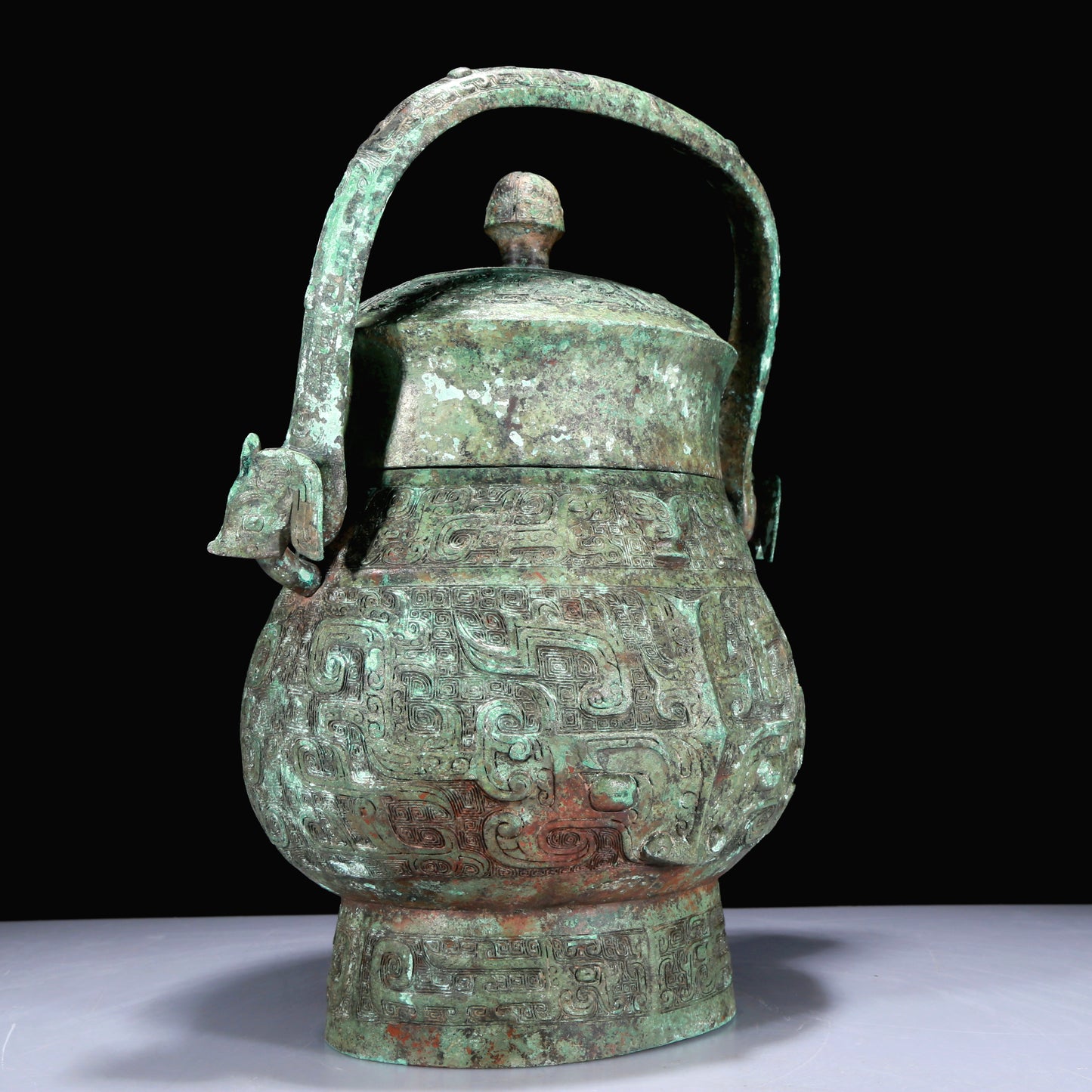 A Superb Bronze 'Animal Mask' Jar With Inscriptions