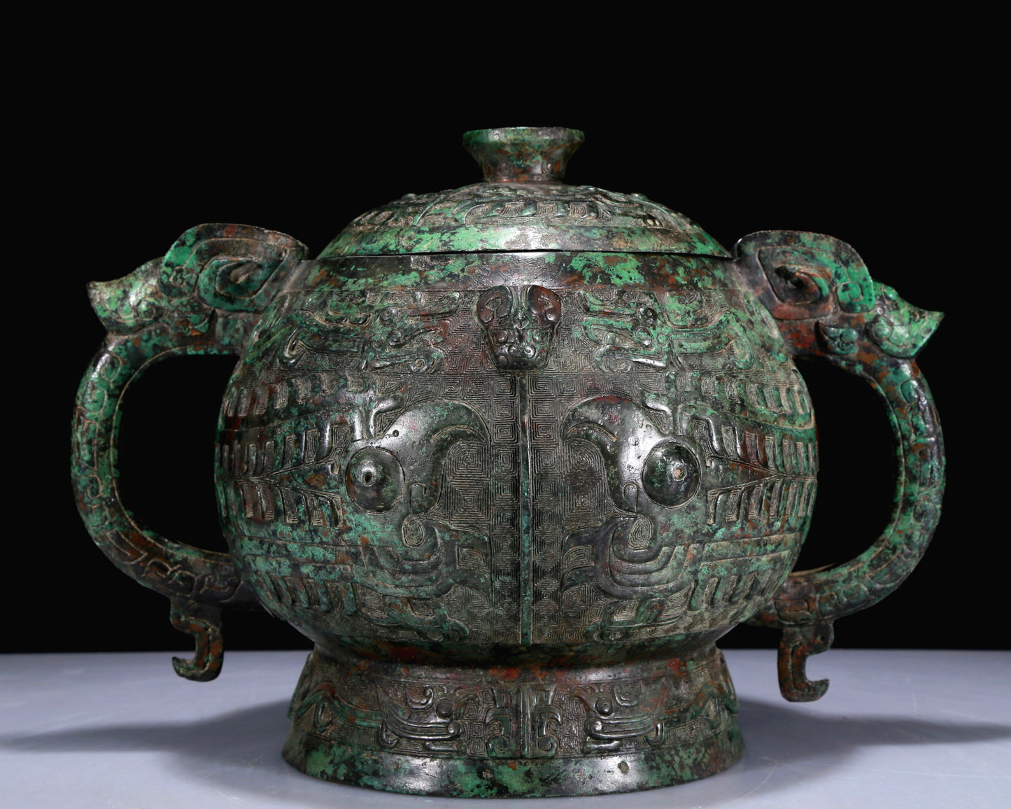 A Superb Bronze 'Auspicious Beast' Censer And Cover