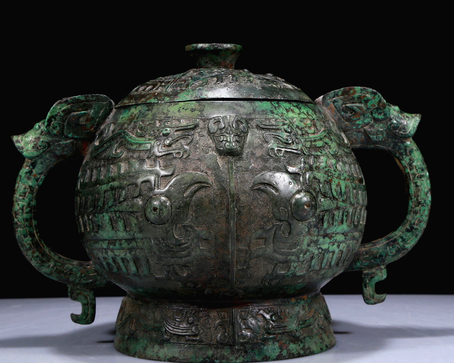 A Superb Bronze 'Auspicious Beast' Censer And Cover