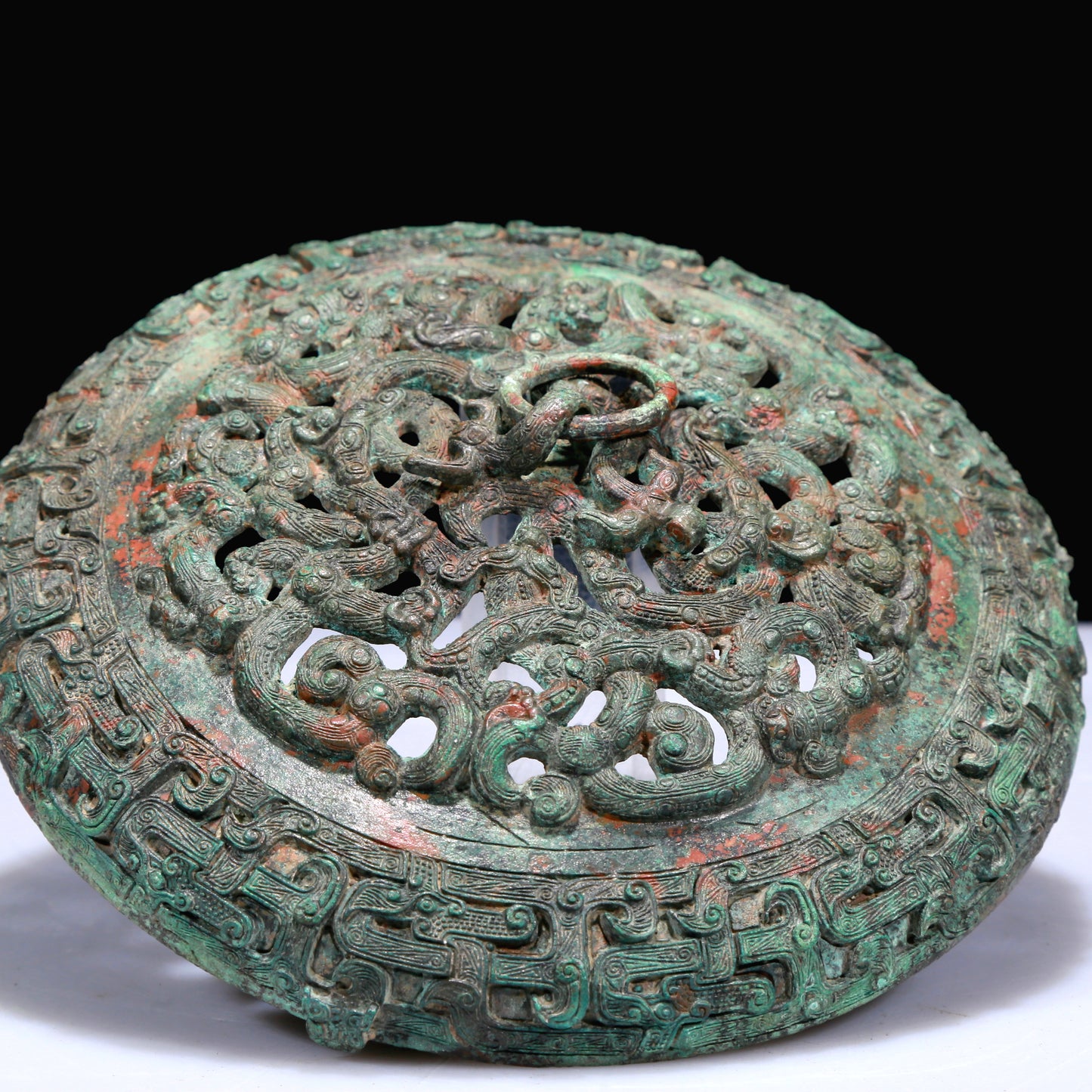 A Superb Bronze 'Dragon' Beast-Handled Stem-Censer And Cover With Inscriptions