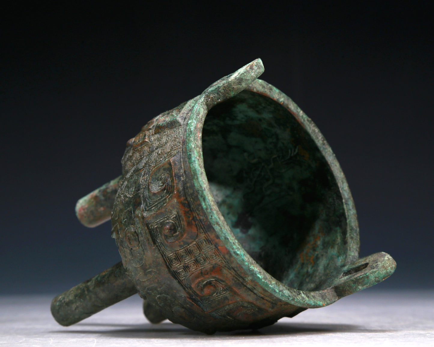 A Wonderful Bronze 'Animal Mask' Tripod Censer With Inscriptions