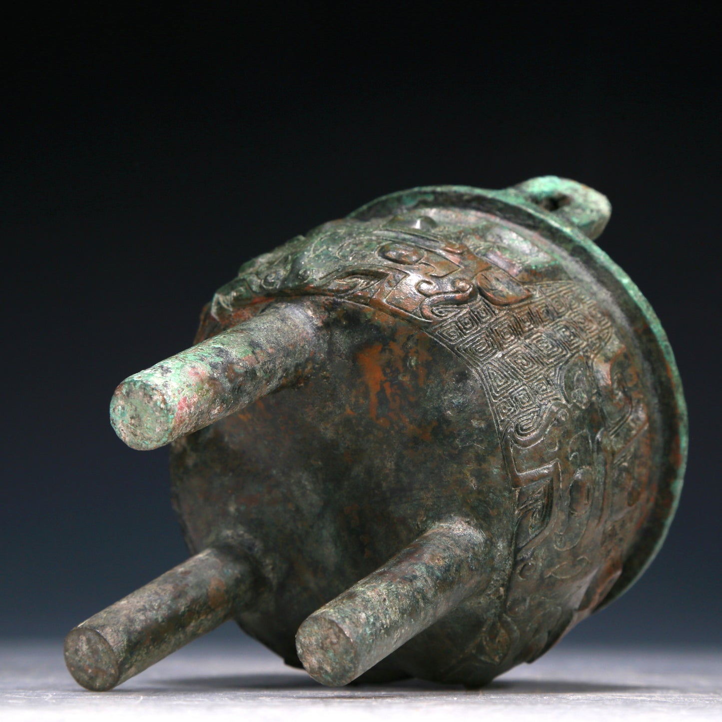 A Wonderful Bronze 'Animal Mask' Tripod Censer With Inscriptions