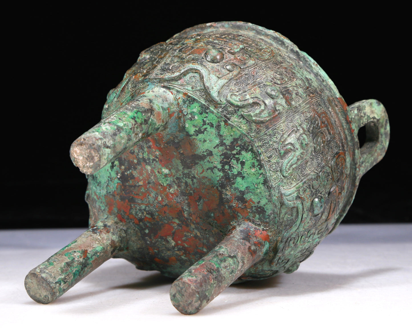 A Wonderful Bronze 'Animal Mask' Tripod Censer With Inscriptions