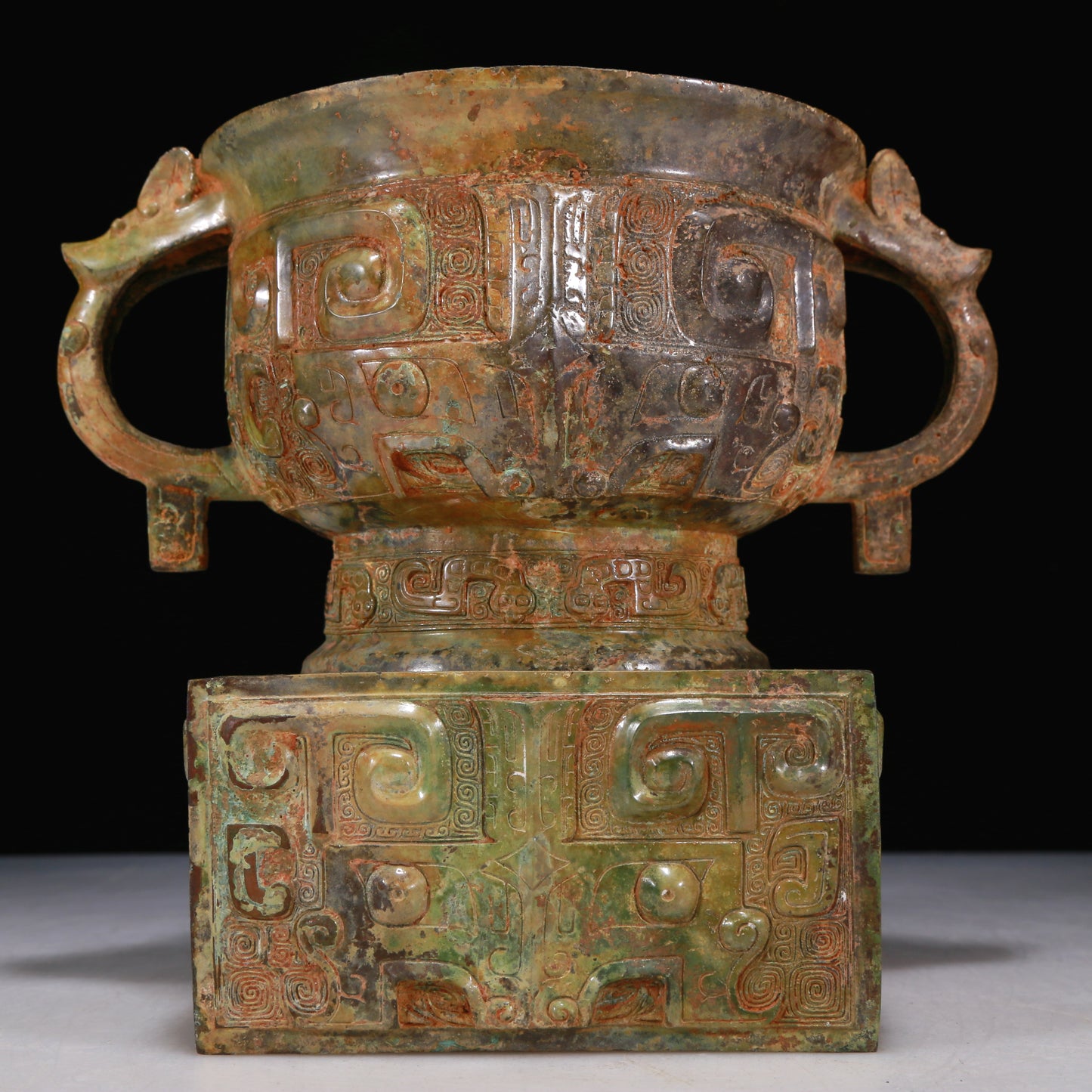 A Wonderful Bronze 'Animal Mask' Censer With Inscriptions
