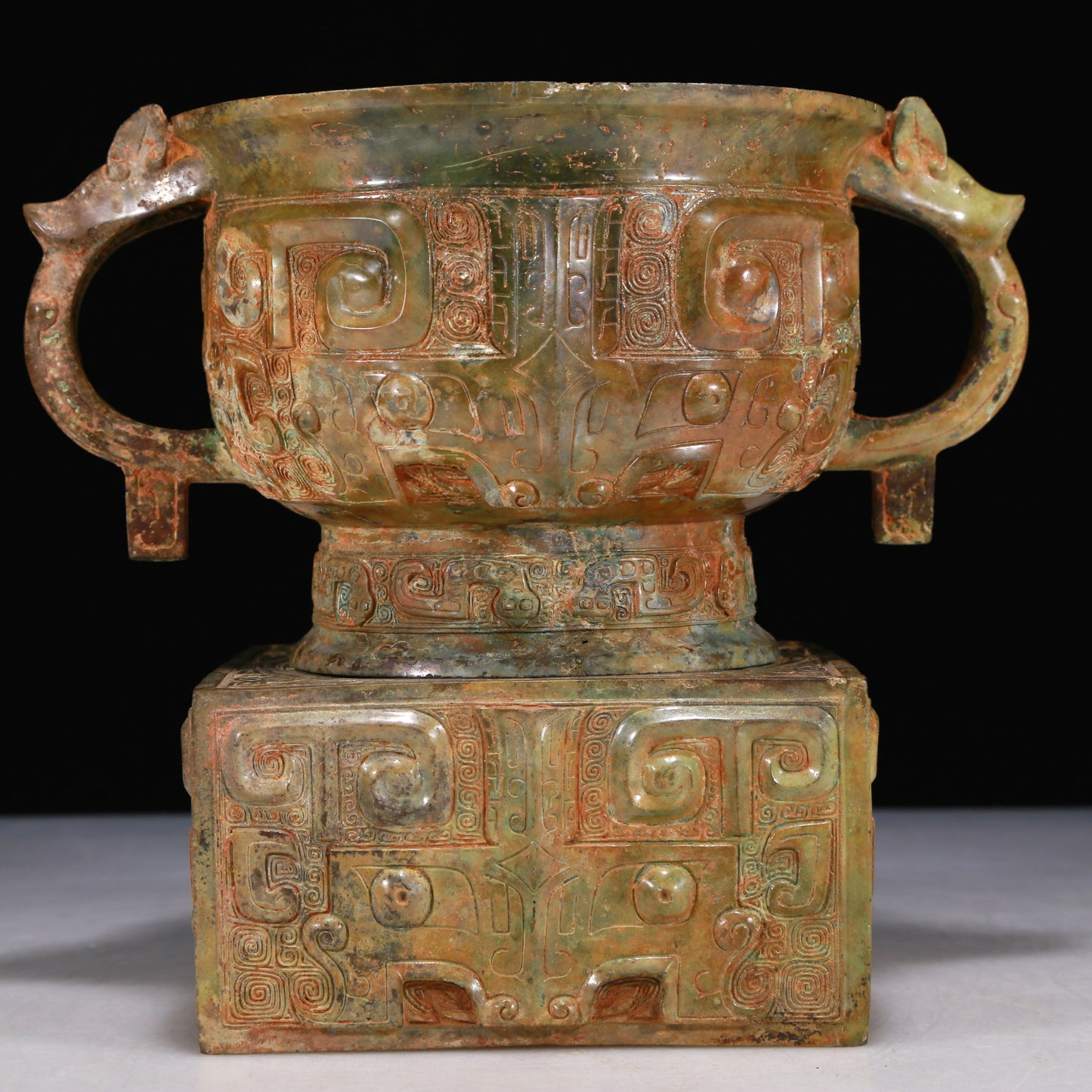 A Wonderful Bronze 'Animal Mask' Censer With Inscriptions