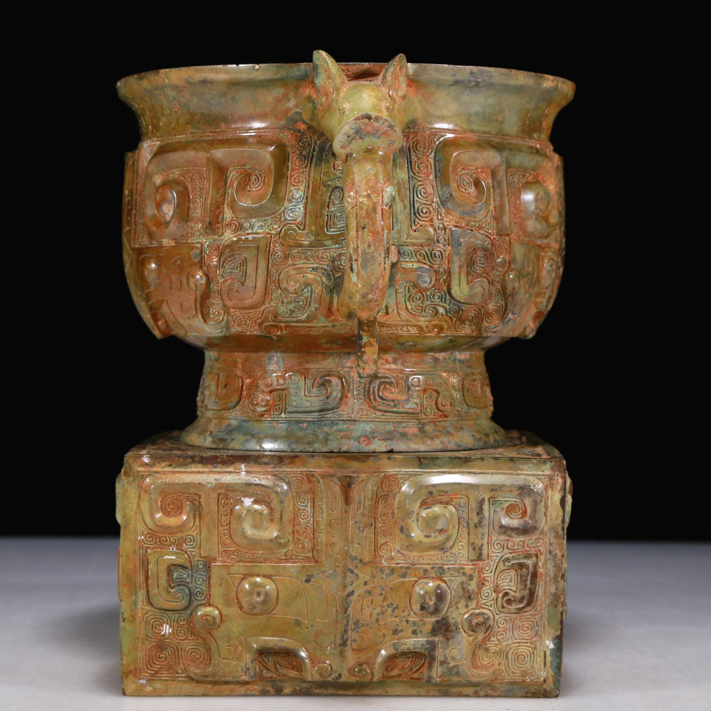A Wonderful Bronze 'Animal Mask' Censer With Inscriptions
