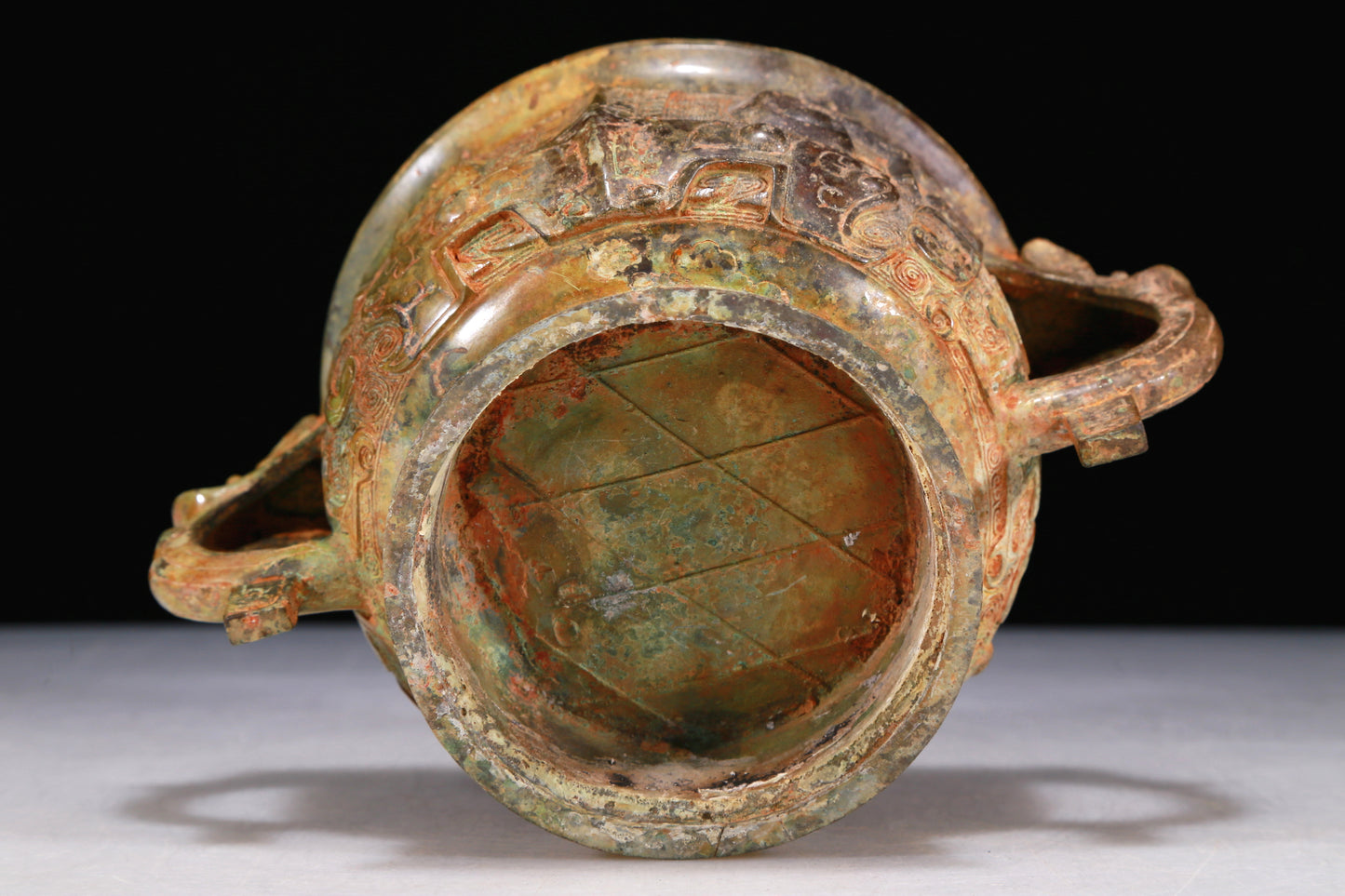 A Wonderful Bronze 'Animal Mask' Censer With Inscriptions