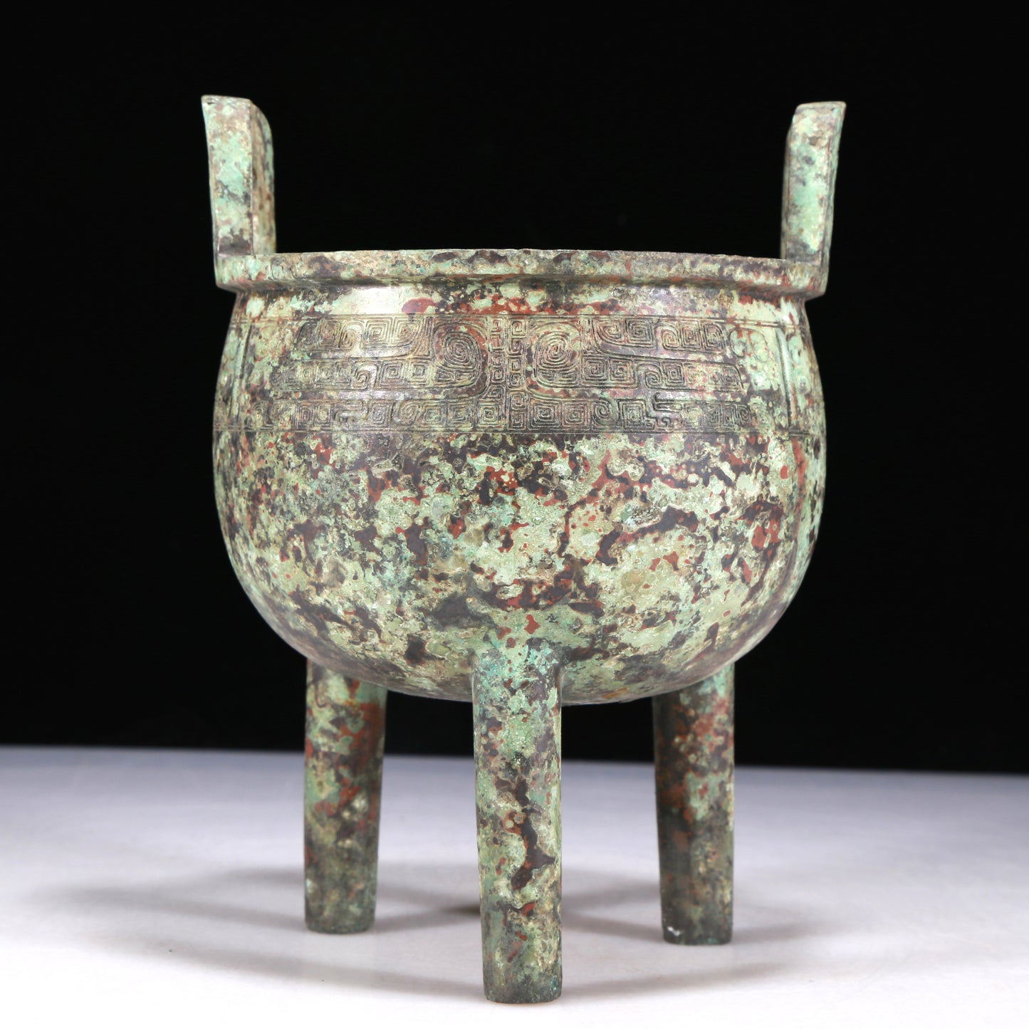 A Wonderful Bronze 'Animal Mask' Tripod Censer With Inscriptions