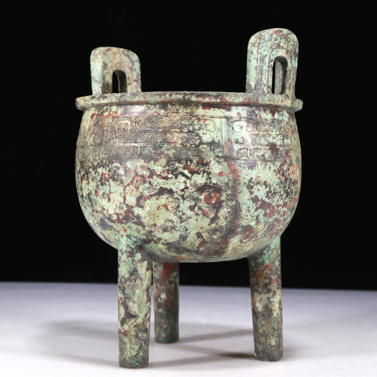 A Wonderful Bronze 'Animal Mask' Tripod Censer With Inscriptions
