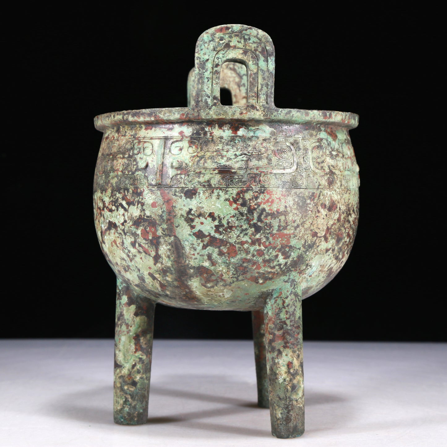 A Wonderful Bronze 'Animal Mask' Tripod Censer With Inscriptions